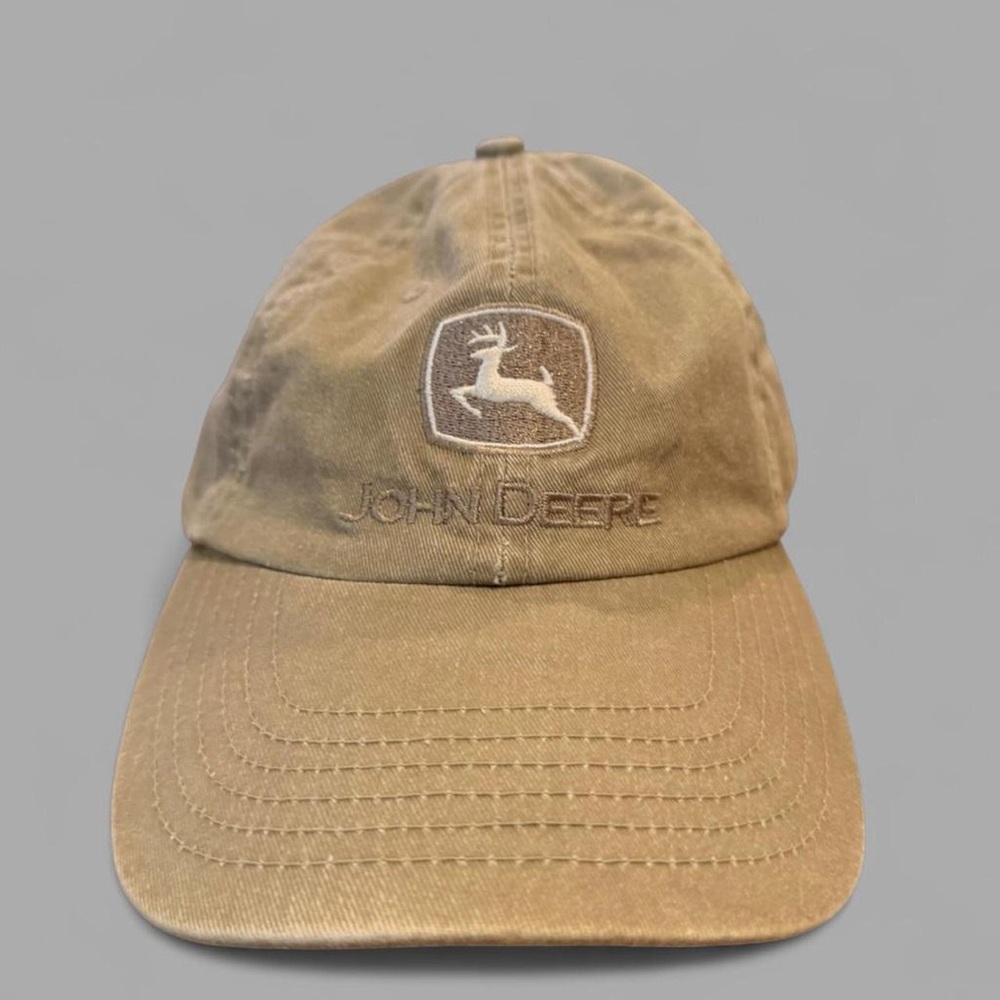 John Deere Khaki Logo Cap adjustable back